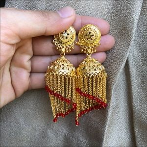 22k gold plated Jhumki earrings jewelry Indian